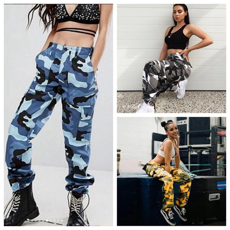 blue camo pants womens